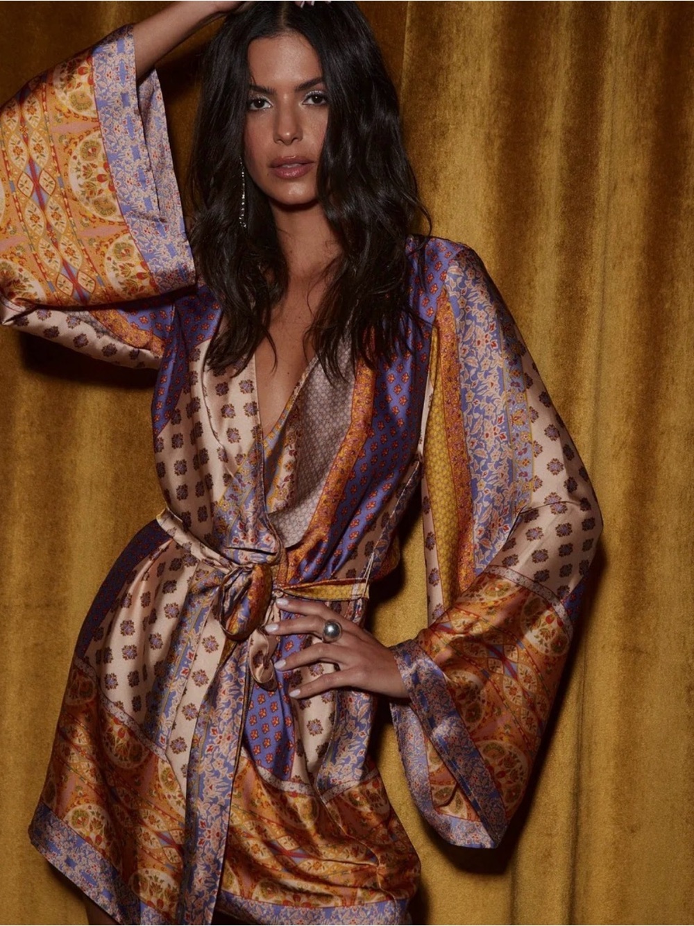 12th Tribe Good Standard Multicolor Kimono Dress size Small BNWT